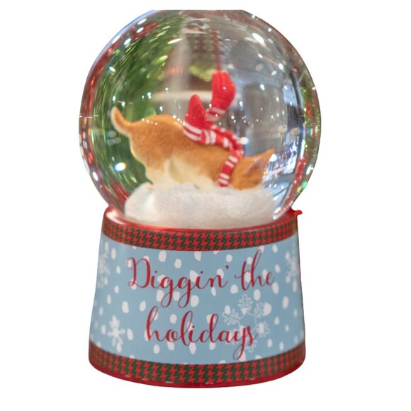 Diggin' the Holidays Dog Musical Snow Globe Plays Jingle Bell Woof - Picture 5 of 6